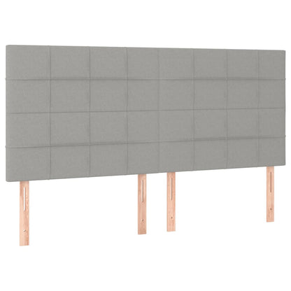 vidaXL Kopfteil Hellgrau 160 x 5 x 118/128 cm Stoff