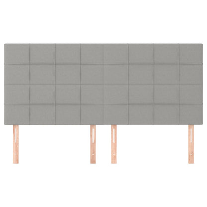 vidaXL Kopfteil Hellgrau 160 x 5 x 118/128 cm Stoff