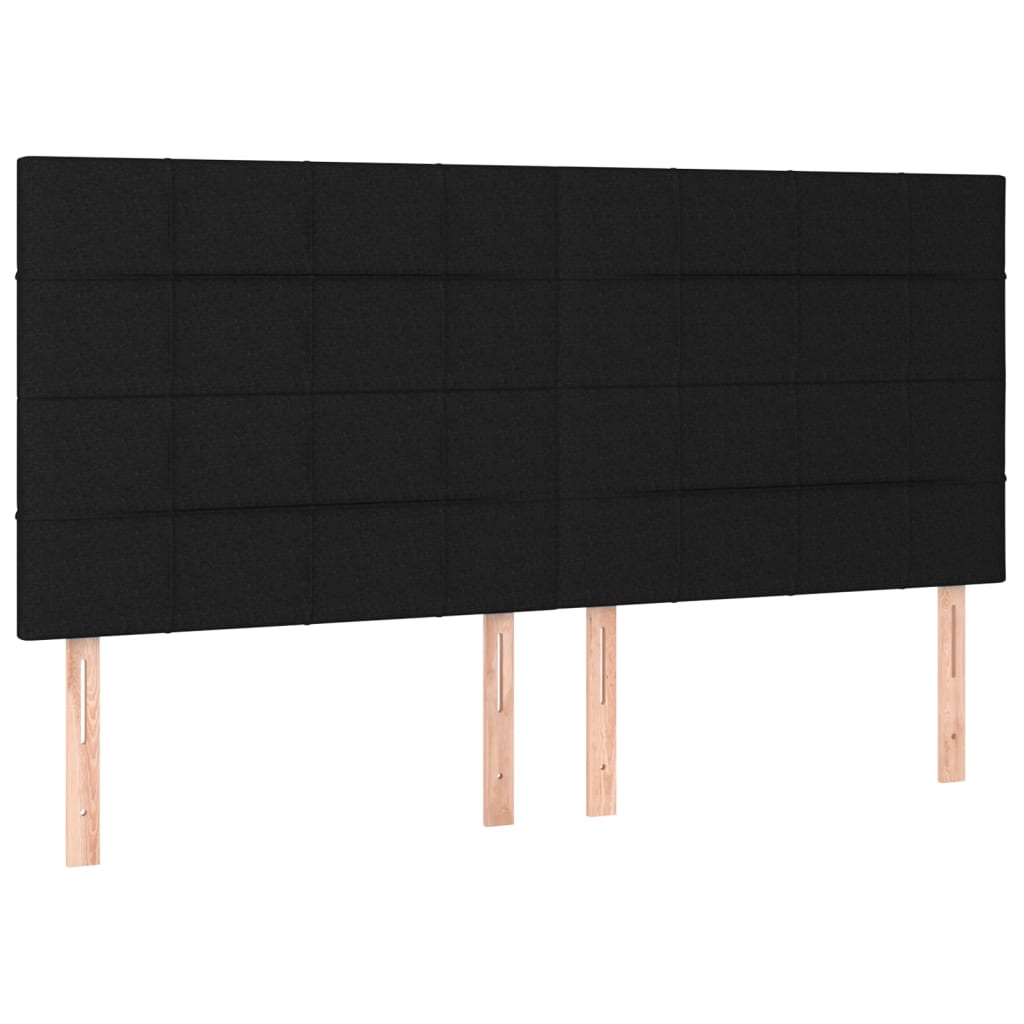 vidaXL Kopfteil Schwarz 160 x 5 x 118/128 cm Stoff