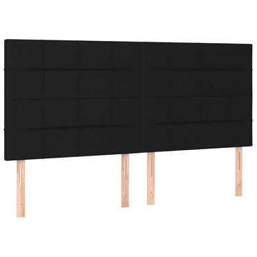 vidaXL Kopfteil Schwarz 160 x 5 x 118/128 cm Stoff