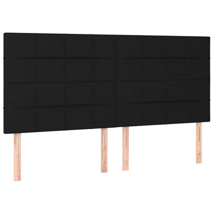 vidaXL Kopfteil Schwarz 160 x 5 x 118/128 cm Stoff