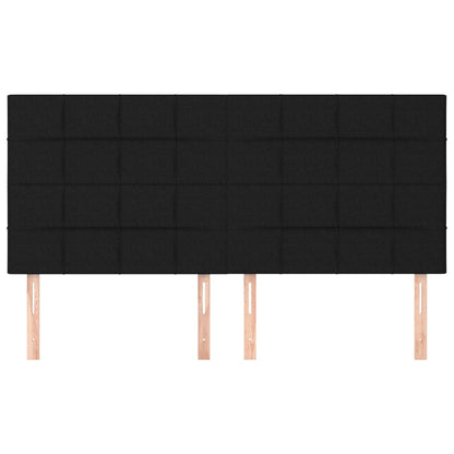 vidaXL Kopfteil Schwarz 160 x 5 x 118/128 cm Stoff