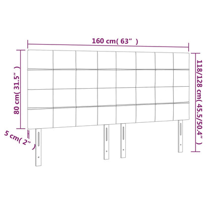 vidaXL Kopfteil Schwarz 160 x 5 x 118/128 cm Stoff
