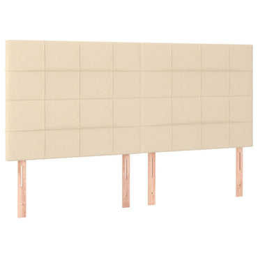 vidaXL Kopfteil Creme 160x5x118/128 cm Stoff
