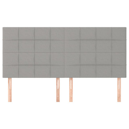 vidaXL Tête de lit Gris clair 180 x 5 x 118/128 cm Tissu