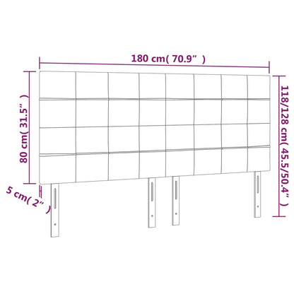 vidaXL Tête de lit Gris clair 180 x 5 x 118/128 cm Tissu