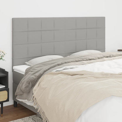 vidaXL Tête de lit Gris clair 180 x 5 x 118/128 cm Tissu