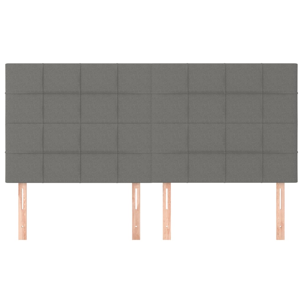 vidaXL Kopfteil Dunkelgrau 200 x 5 x 118/128 cm Stoff