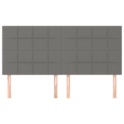 vidaXL Kopfteil Dunkelgrau 200 x 5 x 118/128 cm Stoff