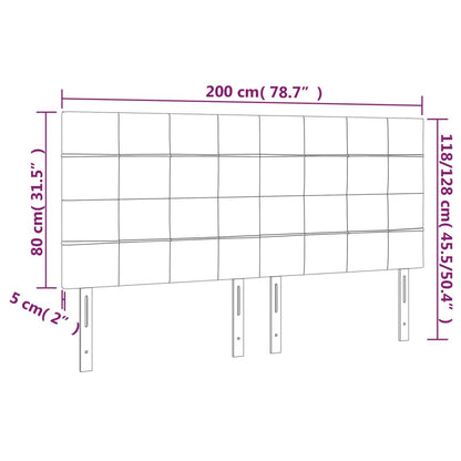 vidaXL Kopfteil Dunkelgrau 200 x 5 x 118/128 cm Stoff