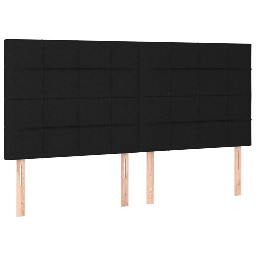 vidaXL Kopfteil Schwarz 200 x 5 x 118/128 cm Stoff