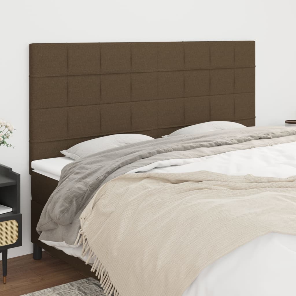 vidaXL Kopfteil Dunkelbraun 200 x 5 x 118/128 cm Stoff