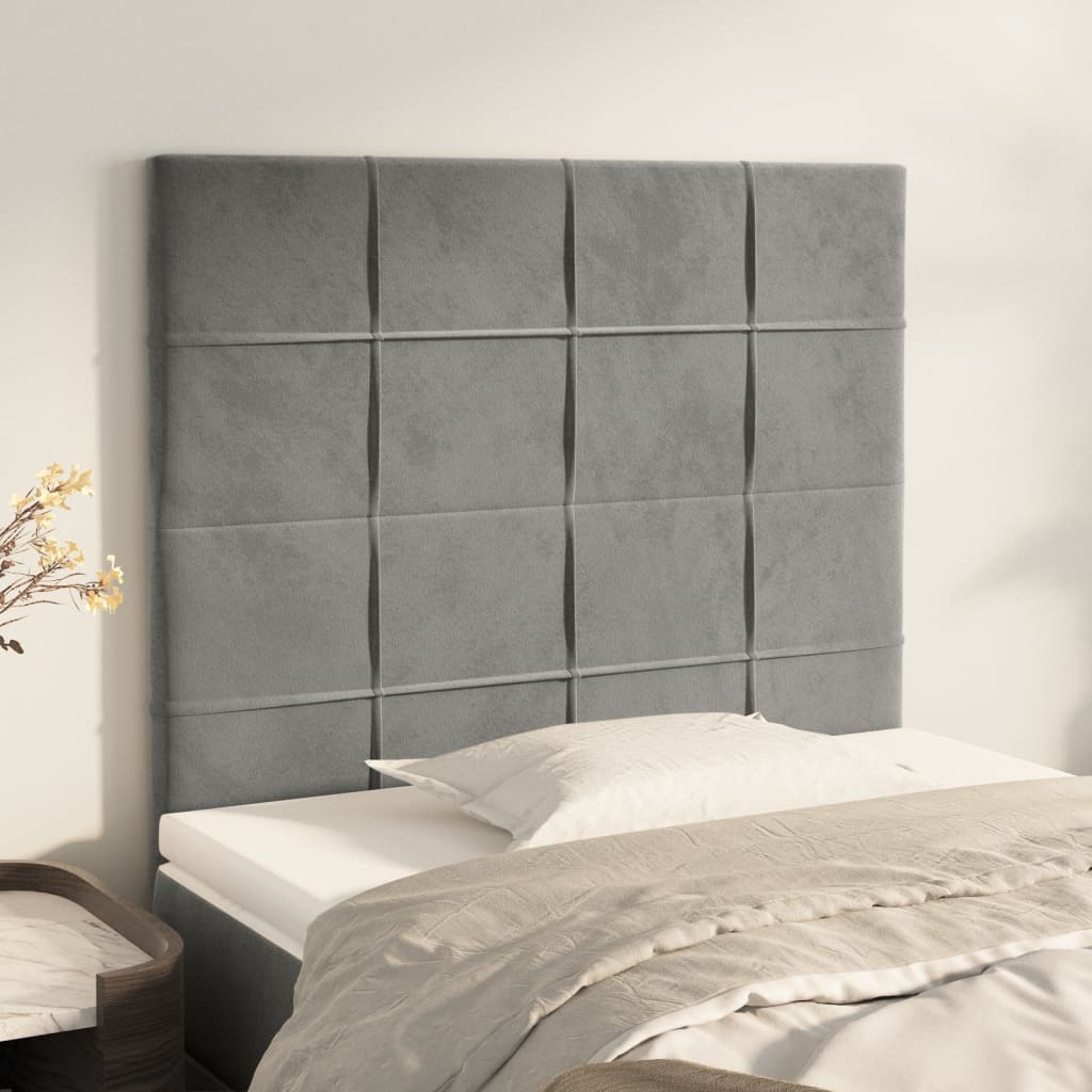 vidaXL Kopfteil Hellgrau 80x5x118/128 cm Samt