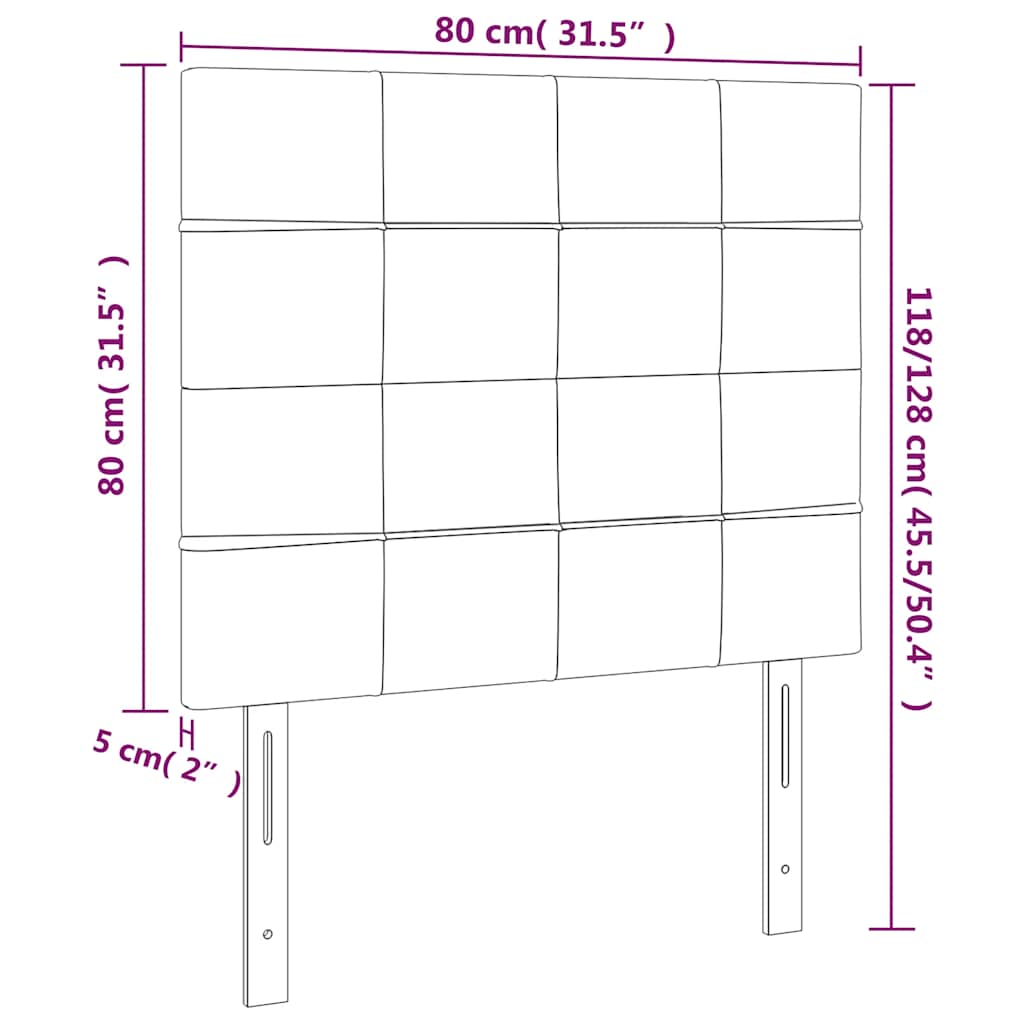 vidaXL Kopfteil Dunkelgrün 80x5x118/128 cm Samt