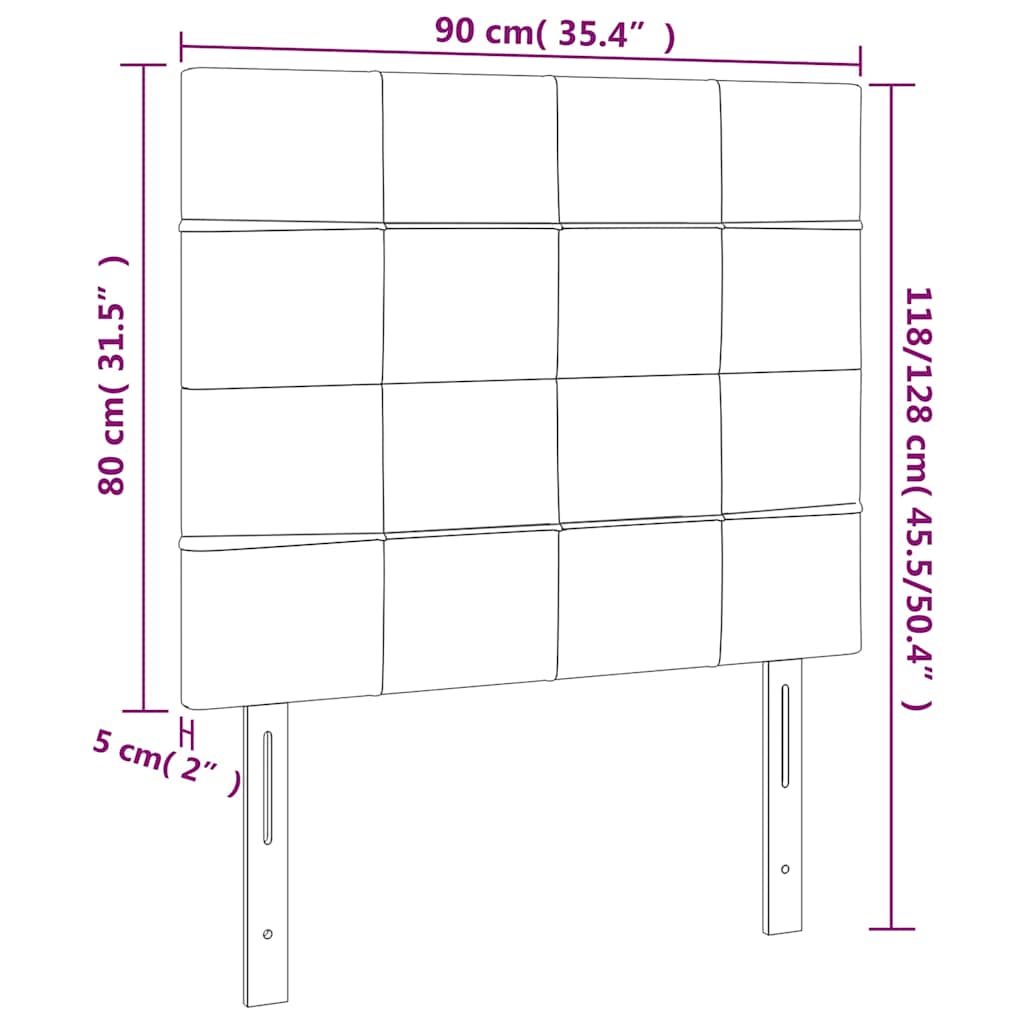vidaXL Kopfteil Dunkelblau 90x5x118/128 cm Samt