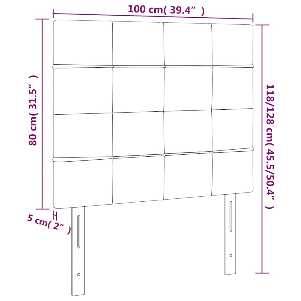 vidaXL Kopfteil Dunkelblau 100x5x118/128 cm Samt