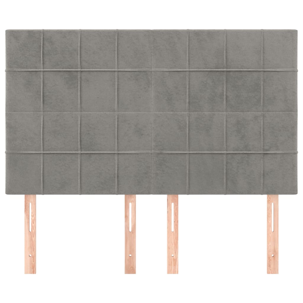 vidaXL Kopfteil Hellgrau 144x5x118/128 cm Samt