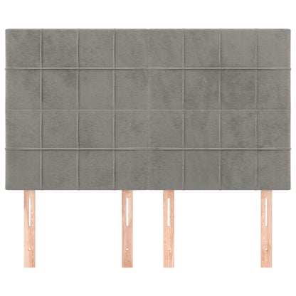 vidaXL Kopfteil Hellgrau 144x5x118/128 cm Samt