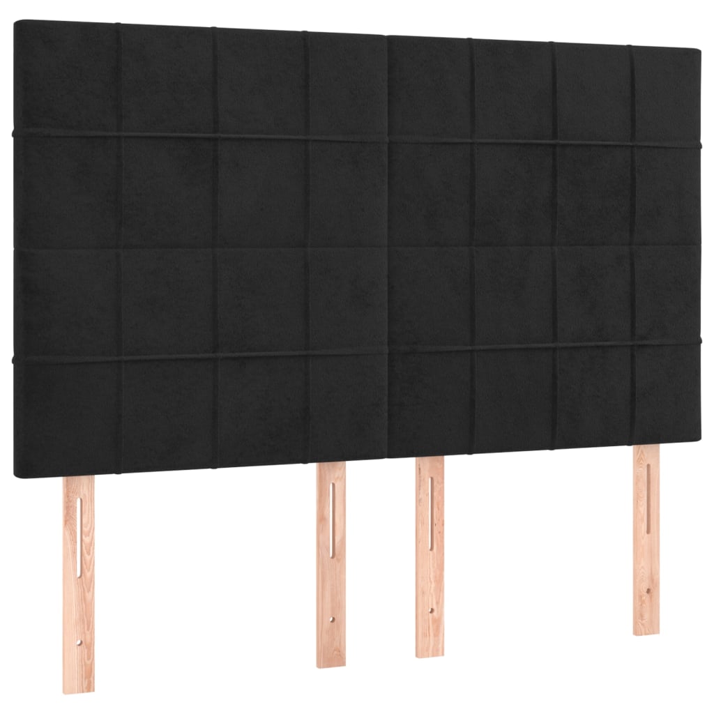 vidaXL Kopfteil Schwarz 144x5x118/128 cm Samt