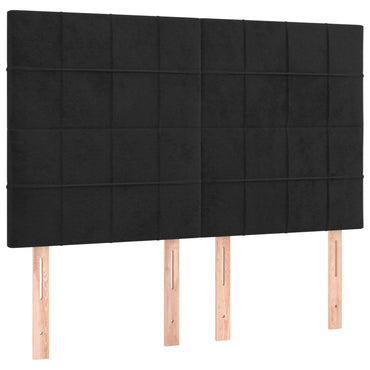 vidaXL Kopfteil Schwarz 144x5x118/128 cm Samt