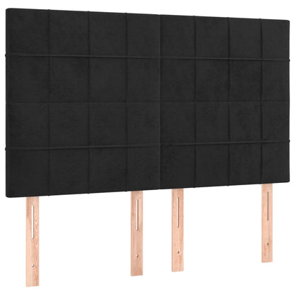 vidaXL Kopfteil Schwarz 144x5x118/128 cm Samt