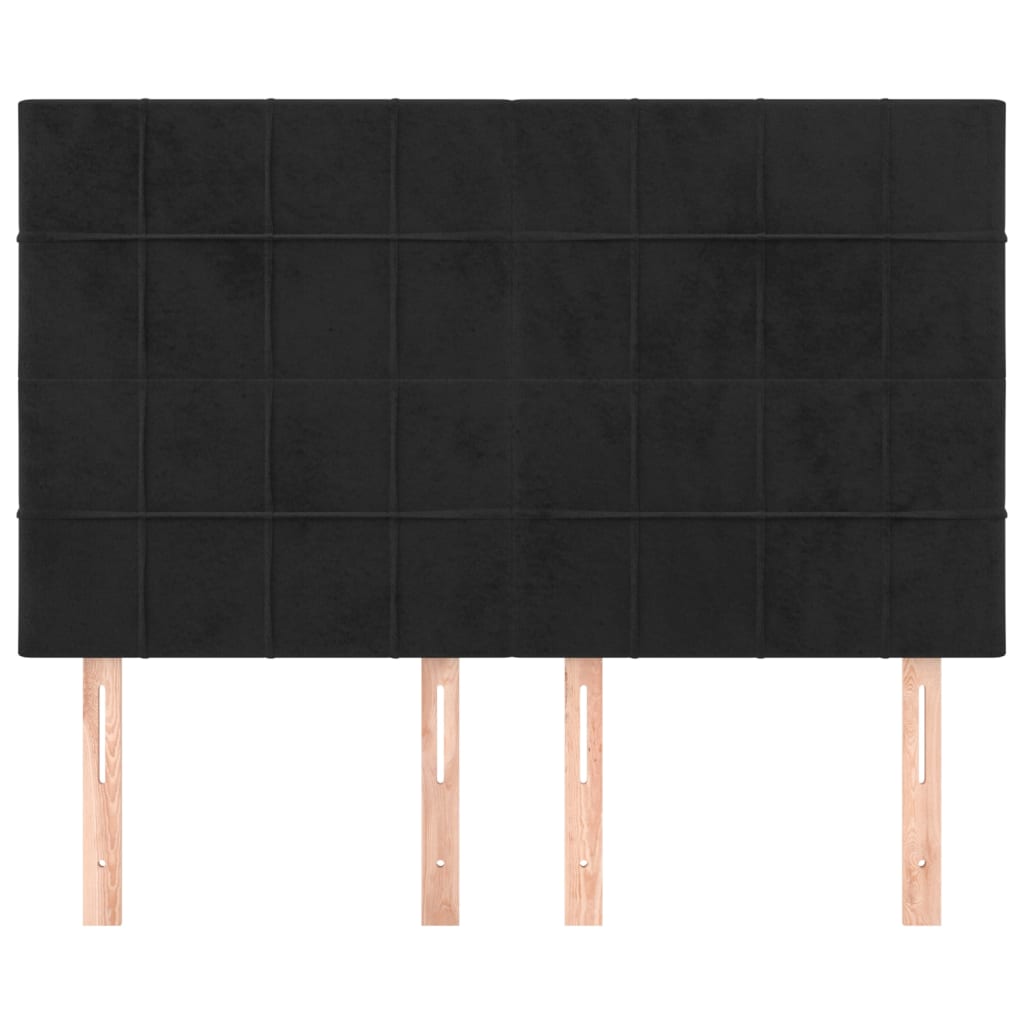 vidaXL Kopfteil Schwarz 144x5x118/128 cm Samt