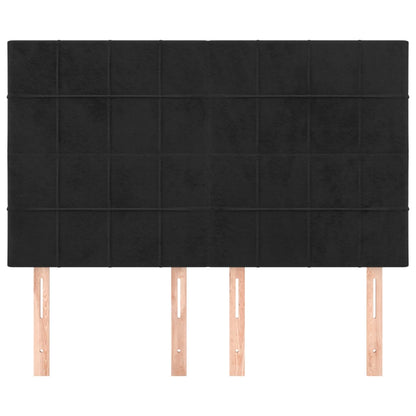 vidaXL Kopfteil Schwarz 144x5x118/128 cm Samt