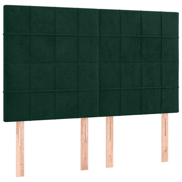 vidaXL Kopfteil Dunkelgrün 144x5x118/128 cm Samt