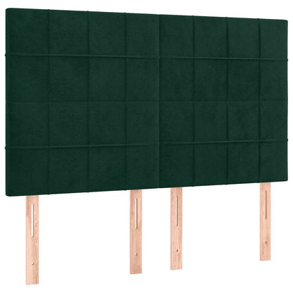 vidaXL Kopfteil Dunkelgrün 144x5x118/128 cm Samt