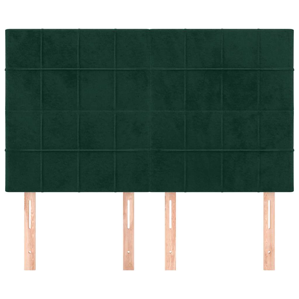 vidaXL Kopfteil Dunkelgrün 144x5x118/128 cm Samt