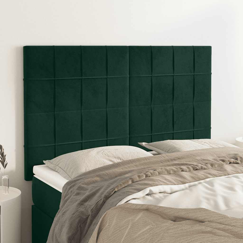 vidaXL Kopfteil Dunkelgrün 144x5x118/128 cm Samt