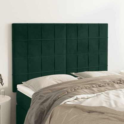 vidaXL Kopfteil Dunkelgrün 144x5x118/128 cm Samt
