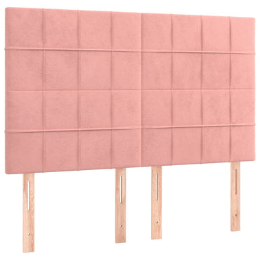 vidaXL Kopfteil Rosa 144x5x118/128 cm Samt