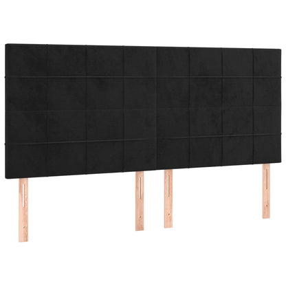 vidaXL Kopfteil Schwarz 160x5x118/128 cm Samt