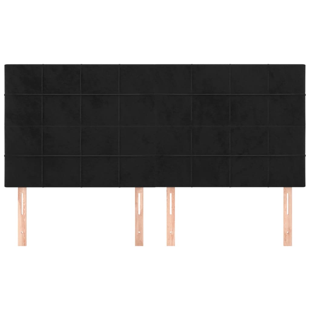 vidaXL Kopfteil Schwarz 160x5x118/128 cm Samt