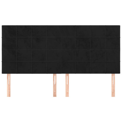 vidaXL Kopfteil Schwarz 160x5x118/128 cm Samt