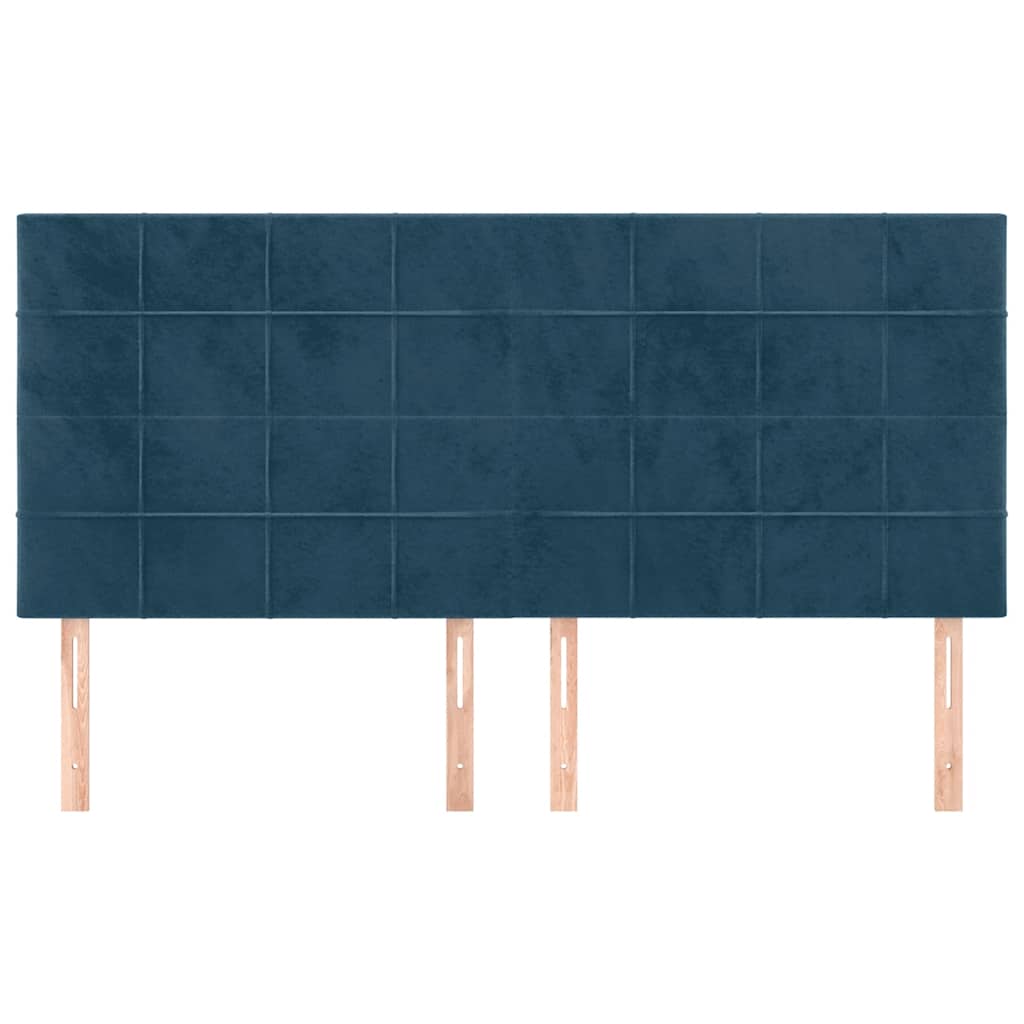 vidaXL Kopfteil Dunkelblau 160 x 5 x 118/128 cm Samt
