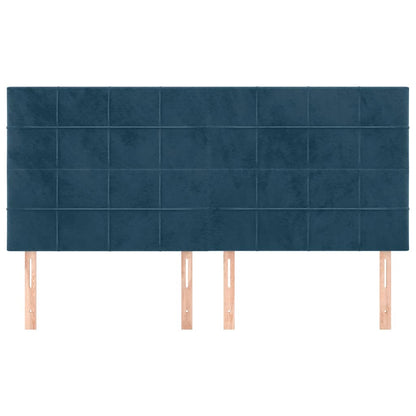 vidaXL Kopfteil Dunkelblau 160 x 5 x 118/128 cm Samt