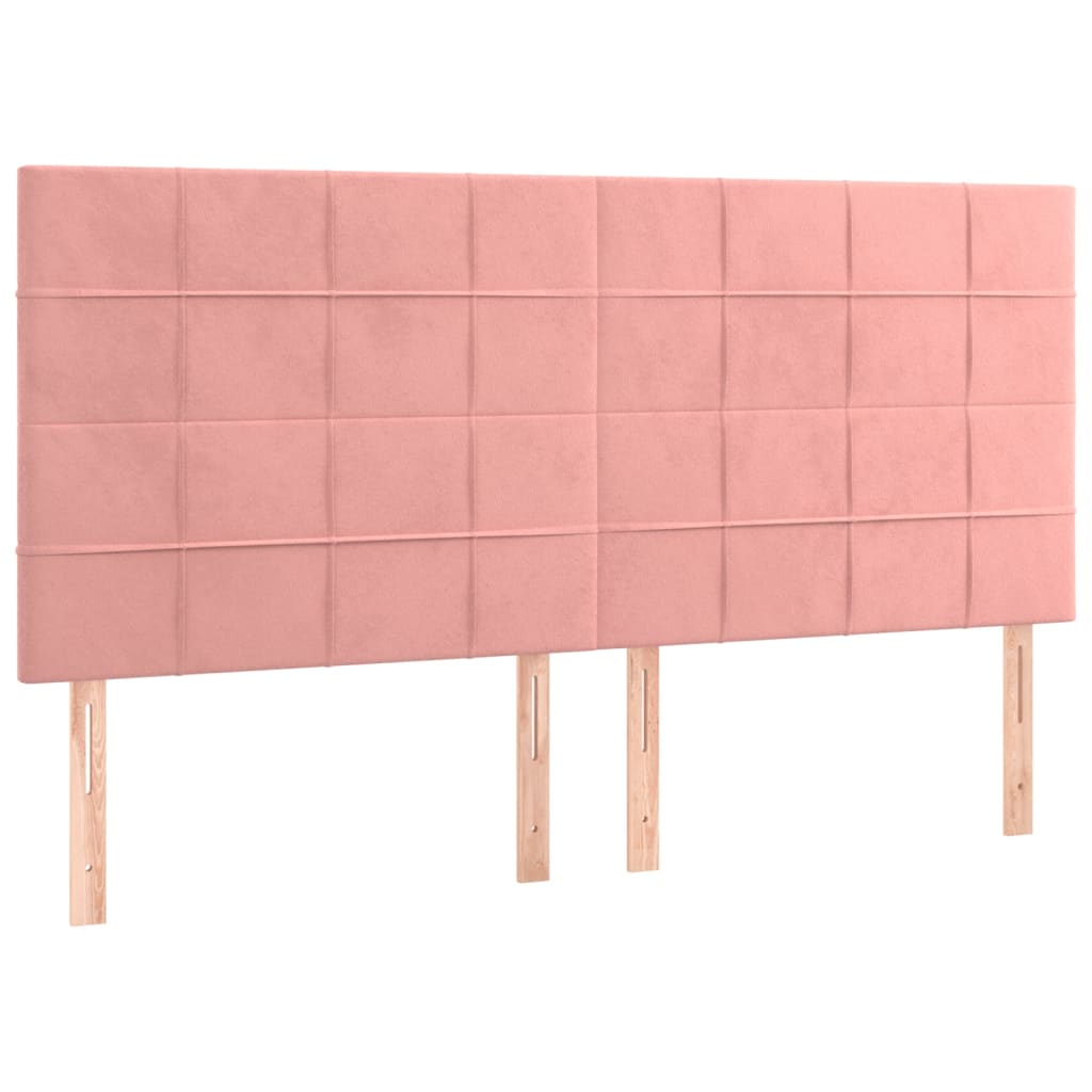 vidaXL Kopfteil Rosa 160 x 5 x 118/128 cm Samt