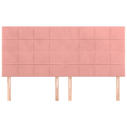 vidaXL Kopfteil Rosa 160 x 5 x 118/128 cm Samt