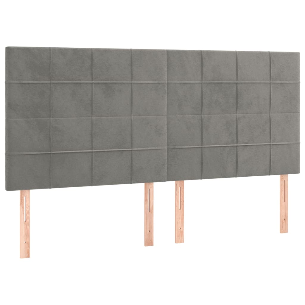 vidaXL Kopfteil Hellgrau 180x5x118/128 cm Samt