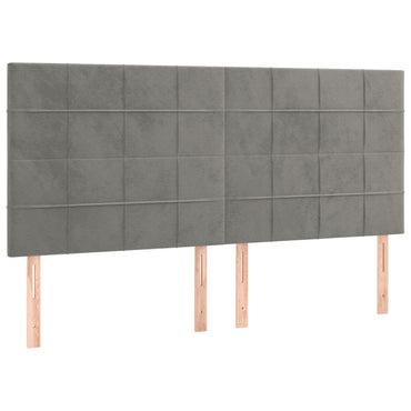 vidaXL Kopfteil Hellgrau 180x5x118/128 cm Samt