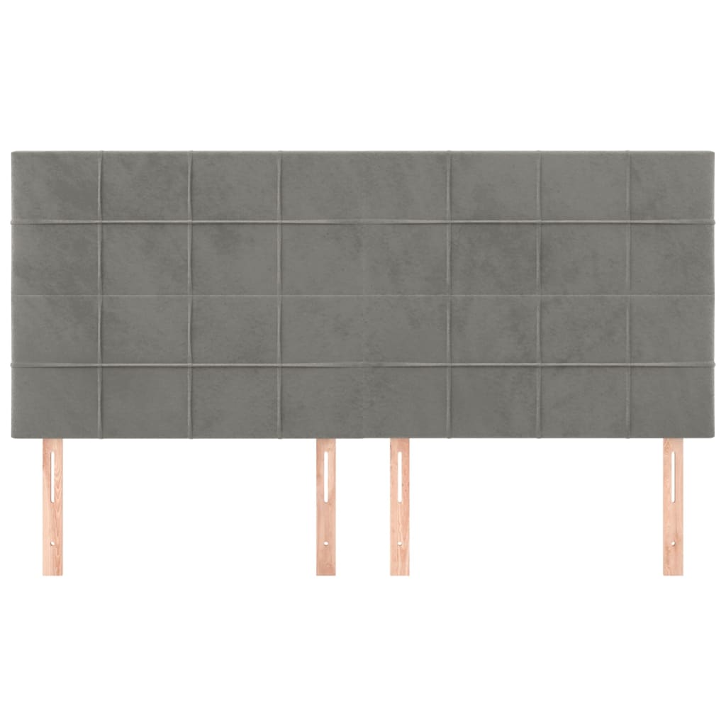 vidaXL Kopfteil Hellgrau 180x5x118/128 cm Samt