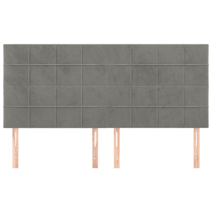 vidaXL Kopfteil Hellgrau 180x5x118/128 cm Samt