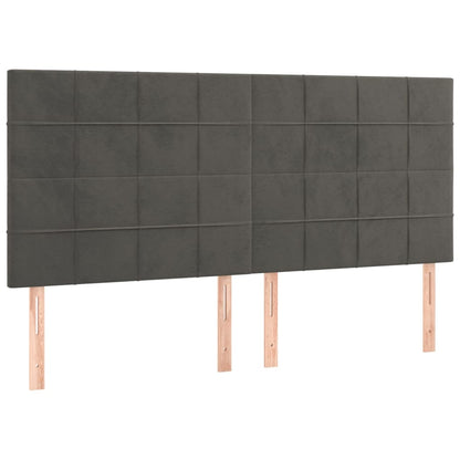 vidaXL Kopfteil Dunkelgrau 180 x 5 x 118/128 cm Samt