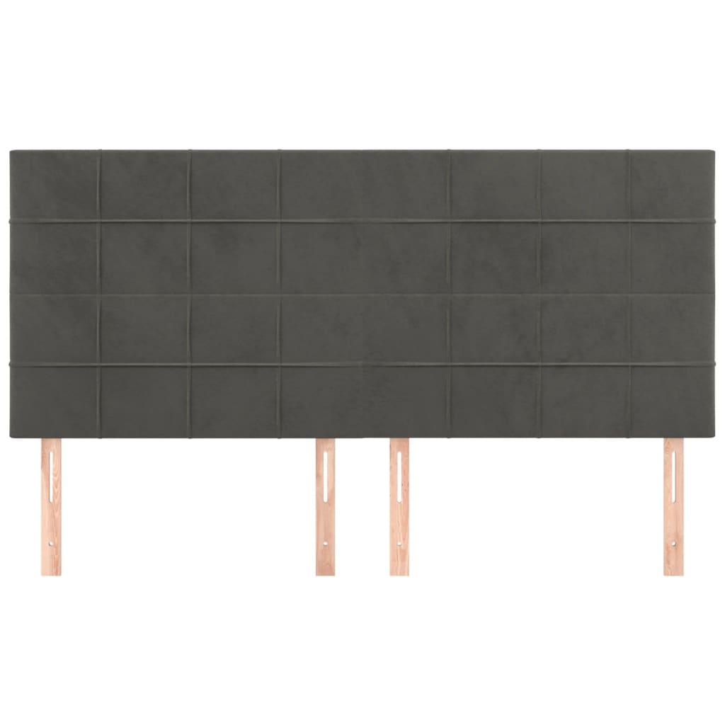 vidaXL Kopfteil Dunkelgrau 180 x 5 x 118/128 cm Samt