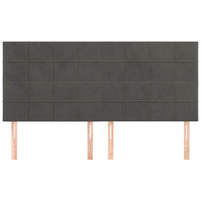 vidaXL Kopfteil Dunkelgrau 180 x 5 x 118/128 cm Samt