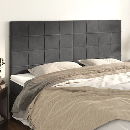 vidaXL Kopfteil Dunkelgrau 180 x 5 x 118/128 cm Samt