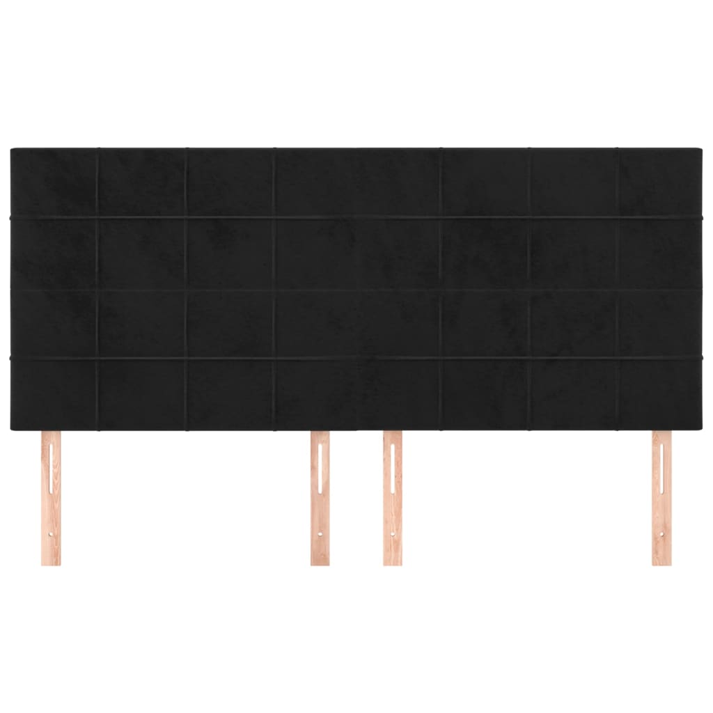 vidaXL Kopfteil Schwarz 180x5x118/128 cm Samt