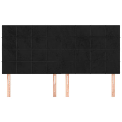 vidaXL Kopfteil Schwarz 180x5x118/128 cm Samt